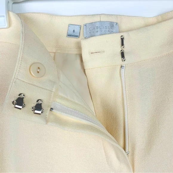 $365 Carlisle New York Creme Beige 100% Wool Luxury Dress Pants Women's Size 6 - Picture 10 of 13